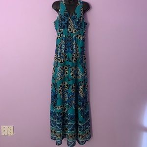 Teal and Blue Paisley Maxi Dress by INC